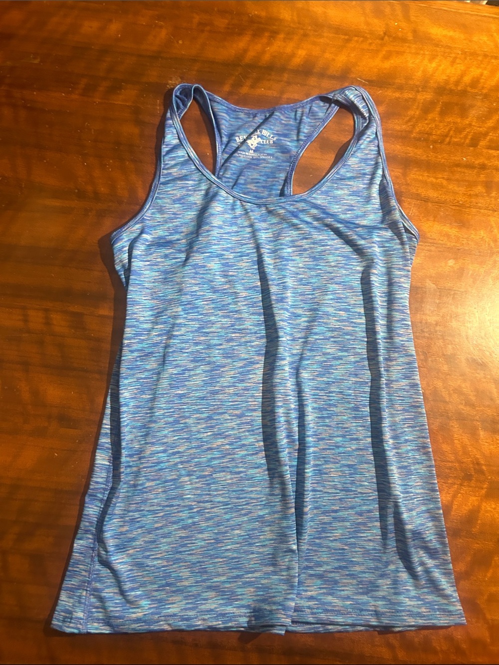 Beverly Hills Polo Club Blue Space-Dye Racerback Tank
